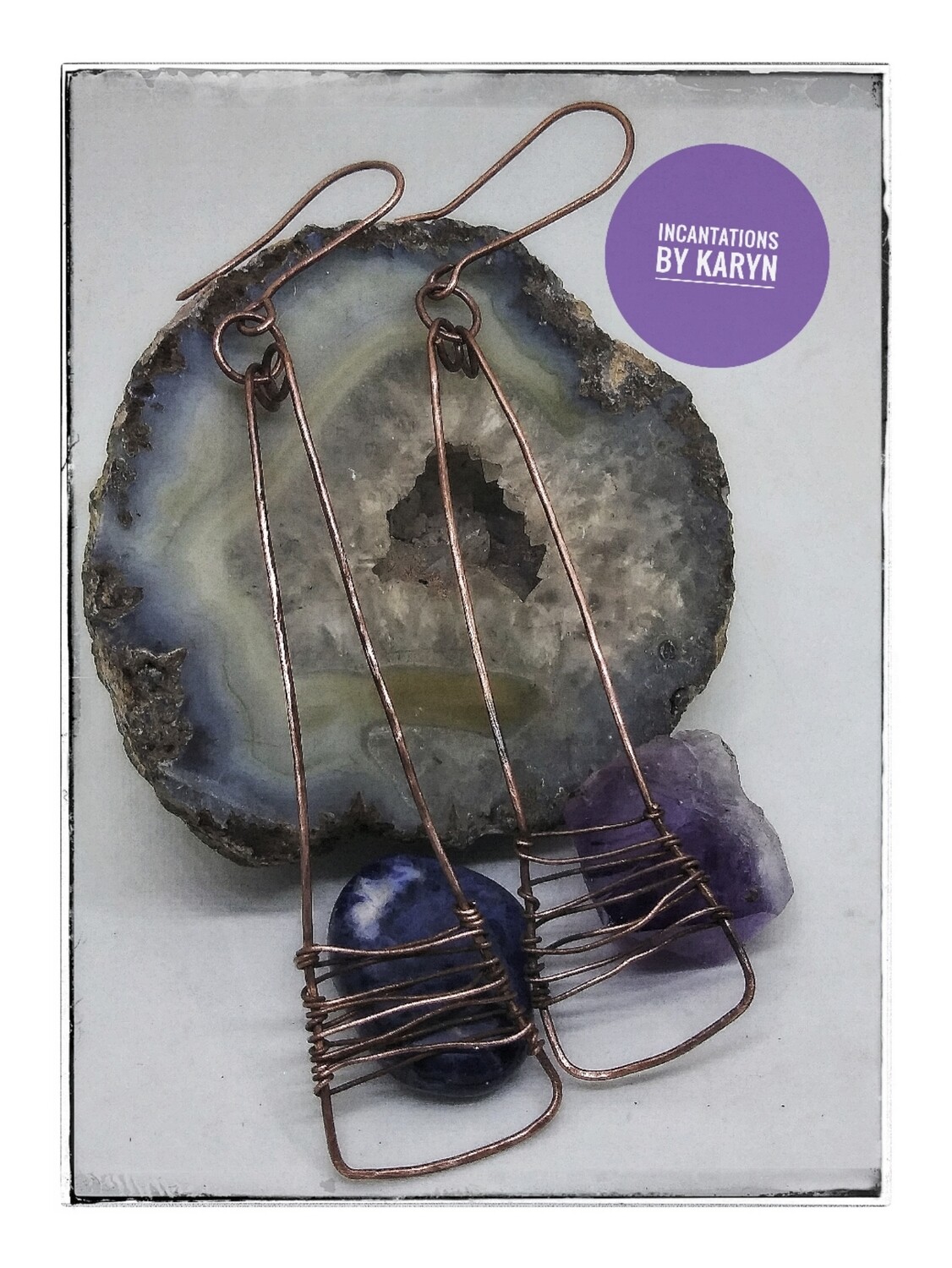 Copper barbed wire earrings