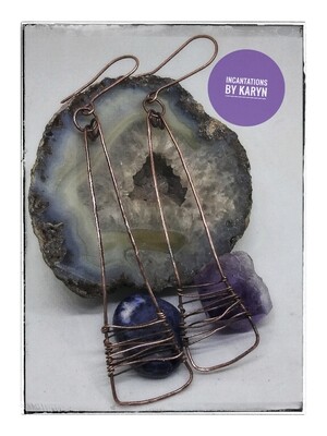 Copper barbed wire earrings