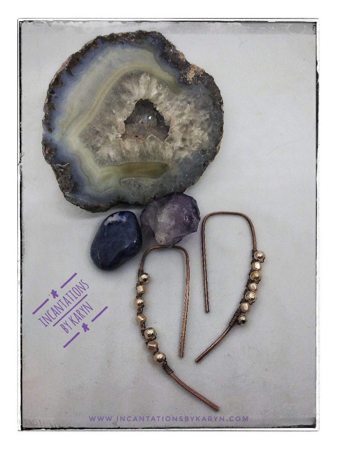 Squared copper earrings 