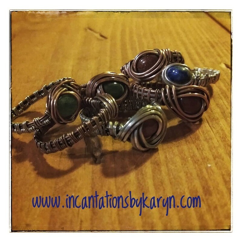 Handwoven genuine copper rings