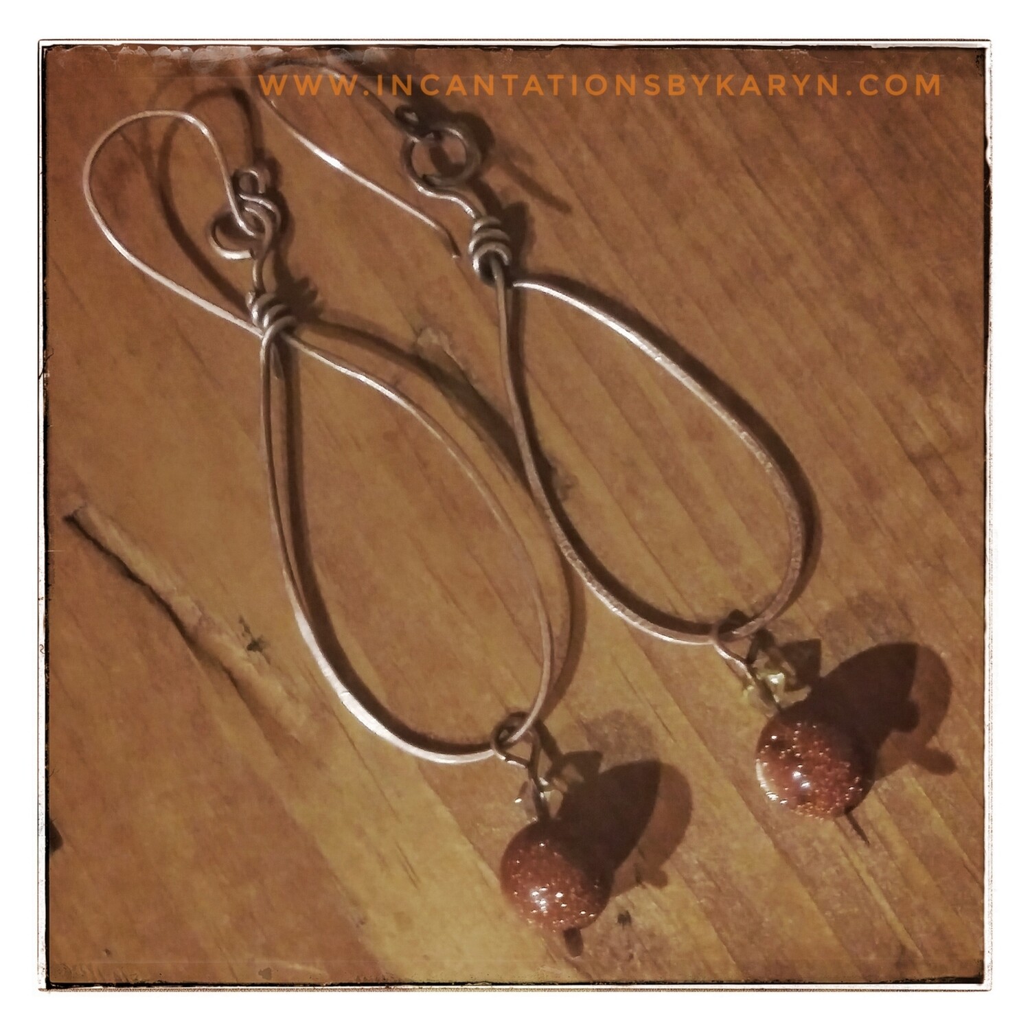 Copper Gold Sandstone Earrings