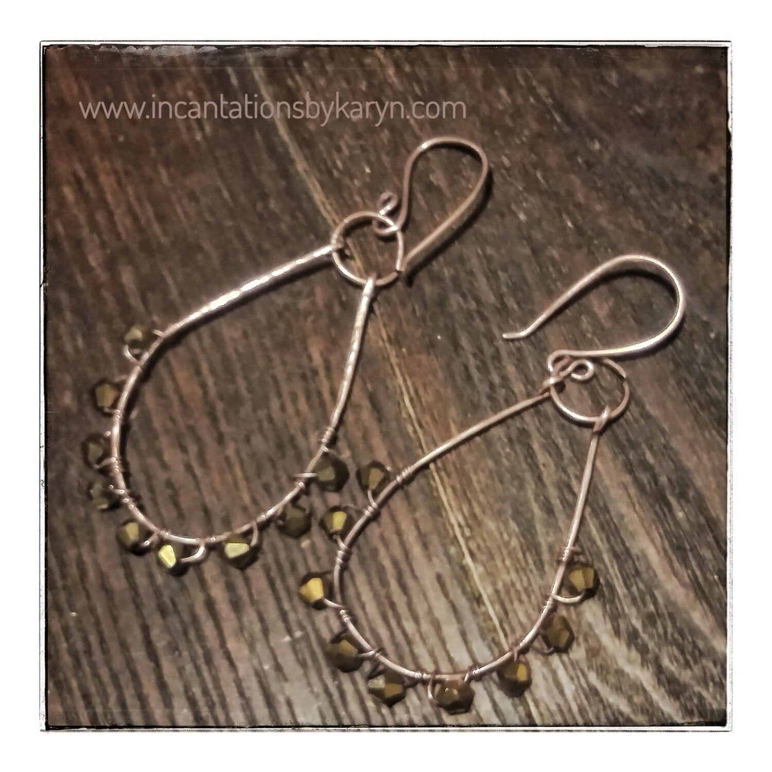 Copper Swarovski Crystal Earrings