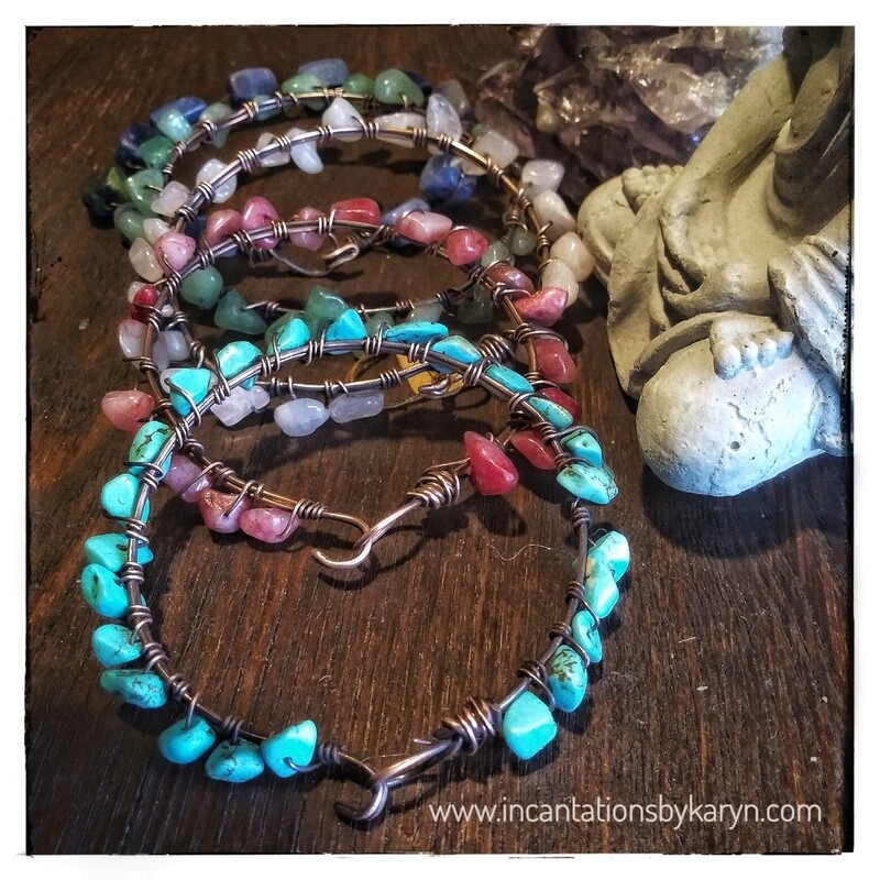 Gemstone Chip Bangles