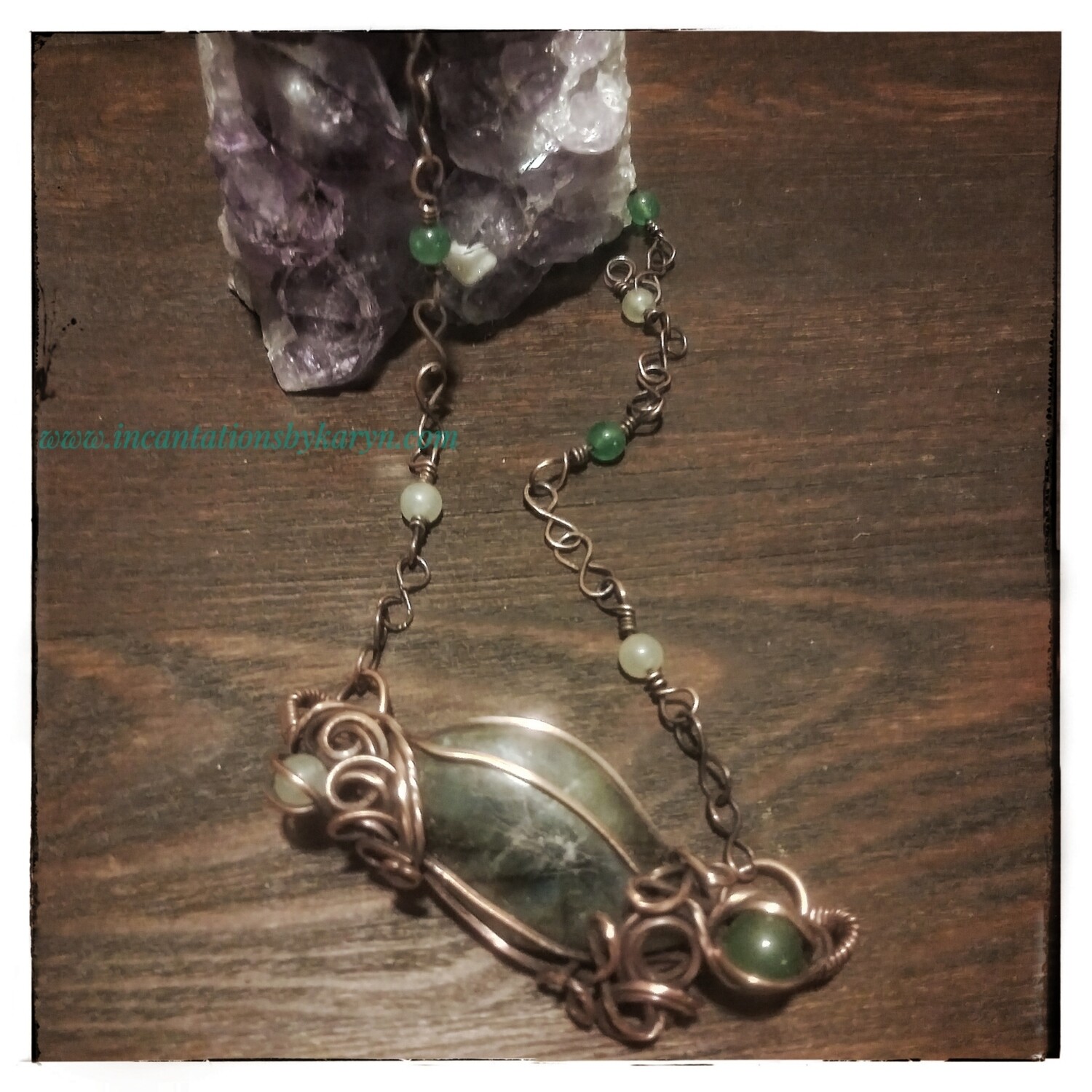 Two pieces in one laboridite pendant/bracelet