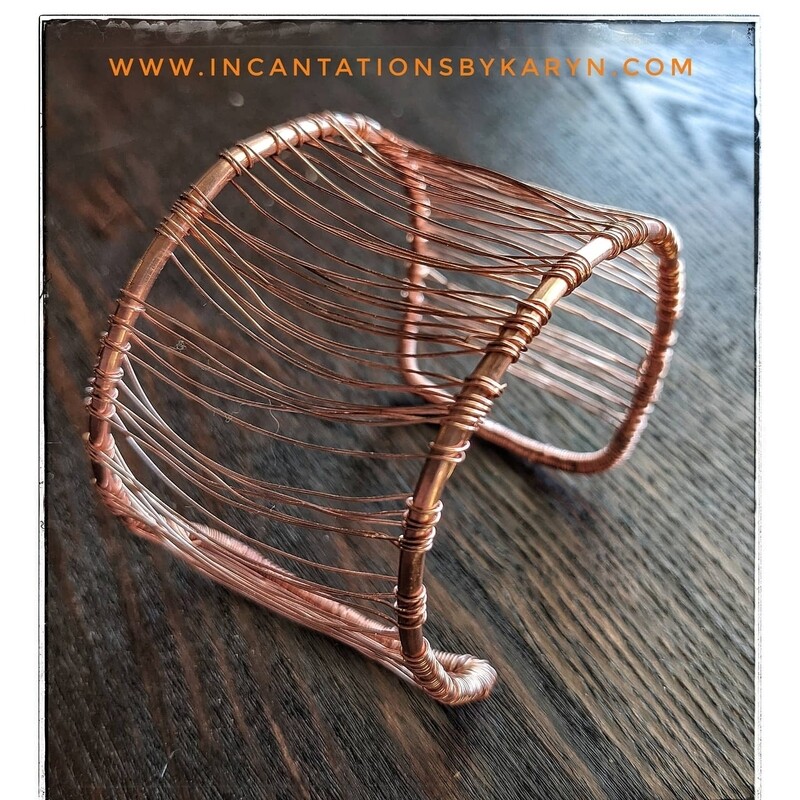 Industrial copper or sterling cuff