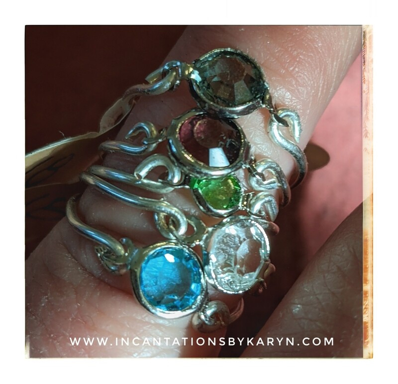 Swarovski crystal and Sterling Rings