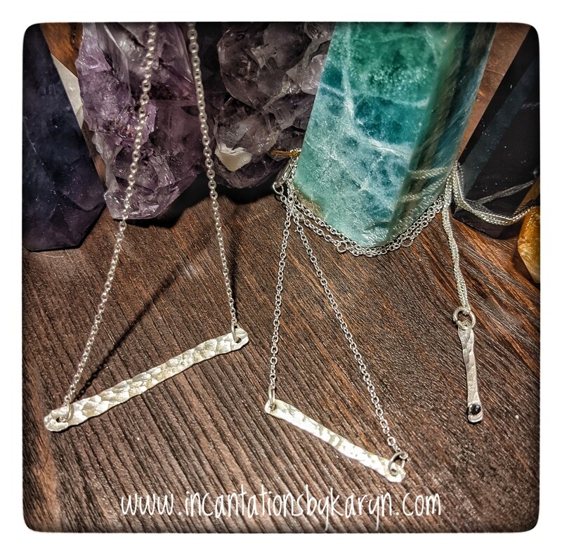 Sterling silver bar necklace