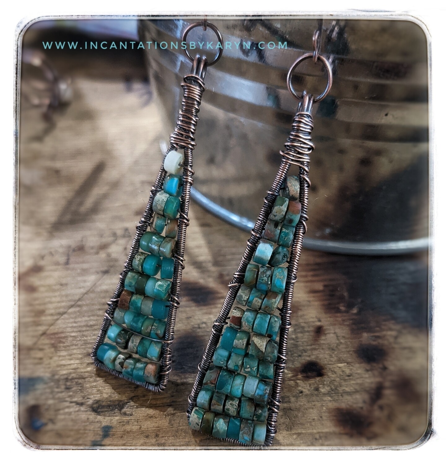 Triangle Copper Earrings