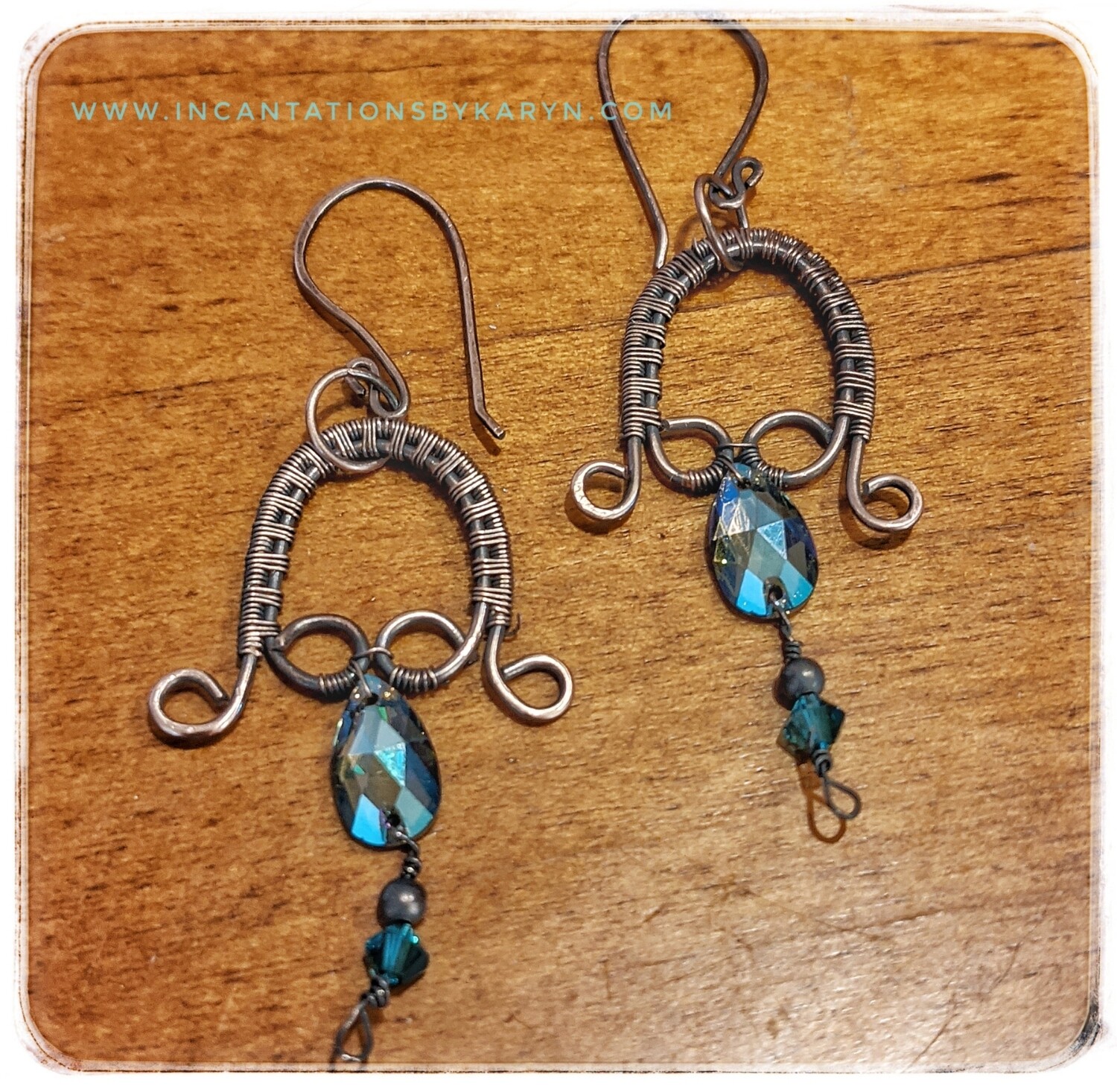Swarovski crystal copper earrings