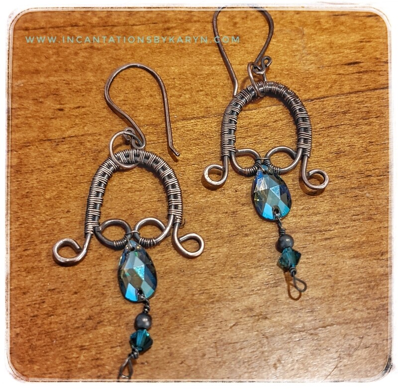 Swarovski crystal copper earrings