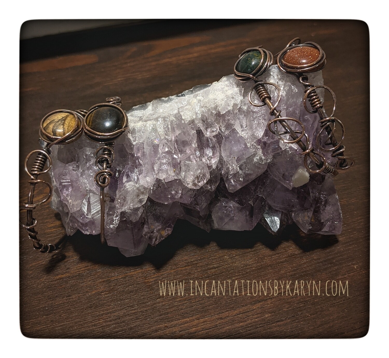Copper Cabochon Cuffs
