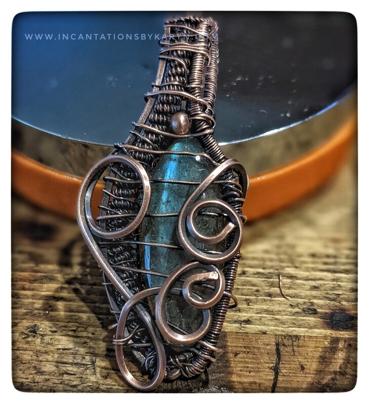 Laboradite Copper Pendant