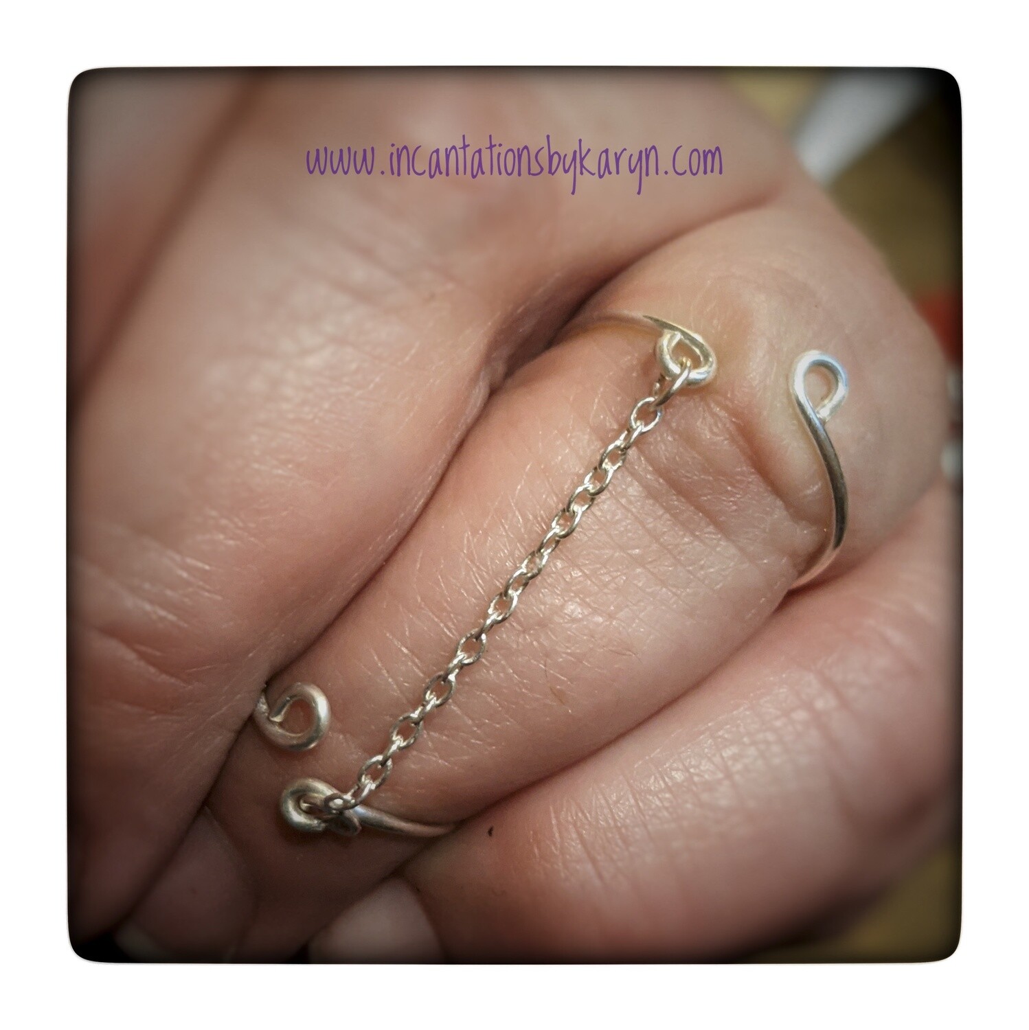 Sterling silver chain ring