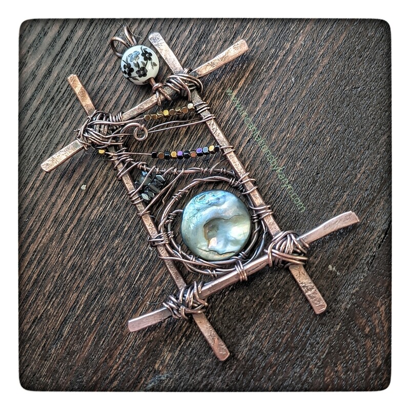 Modern Abstract Copper Pendant