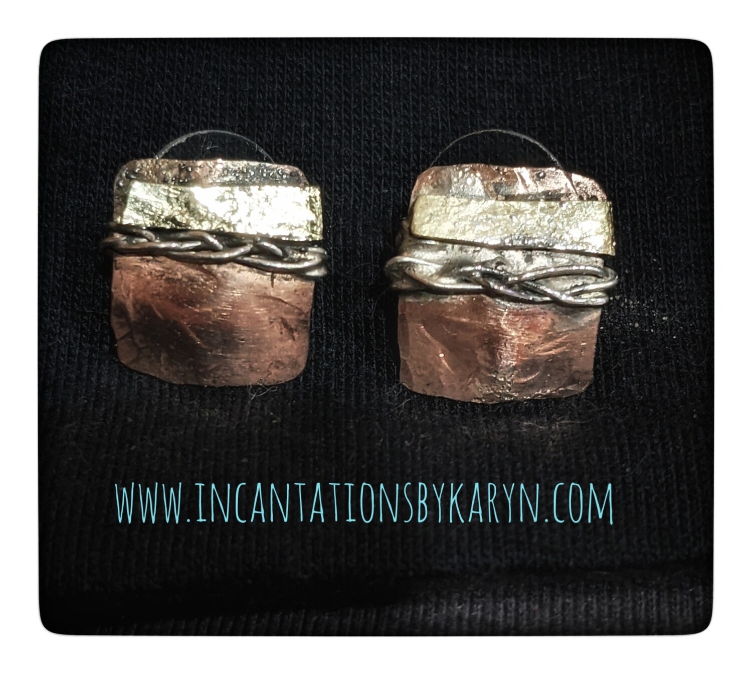 Copper, brass &amp; sterling silver studs