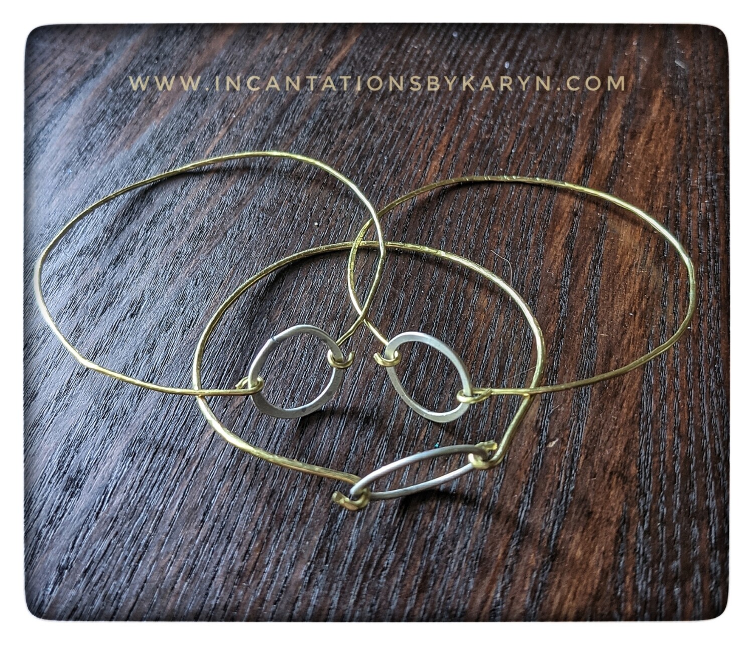 Textured Brass &amp; Sterling Bracelet