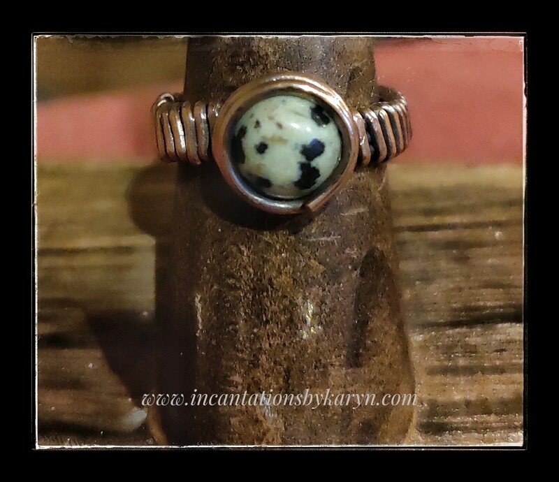 Dalmatian Jasper Copper Ring