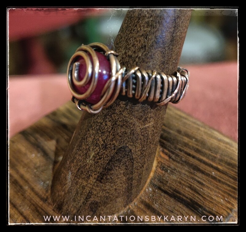 Ruby Zoisite Copper Ring