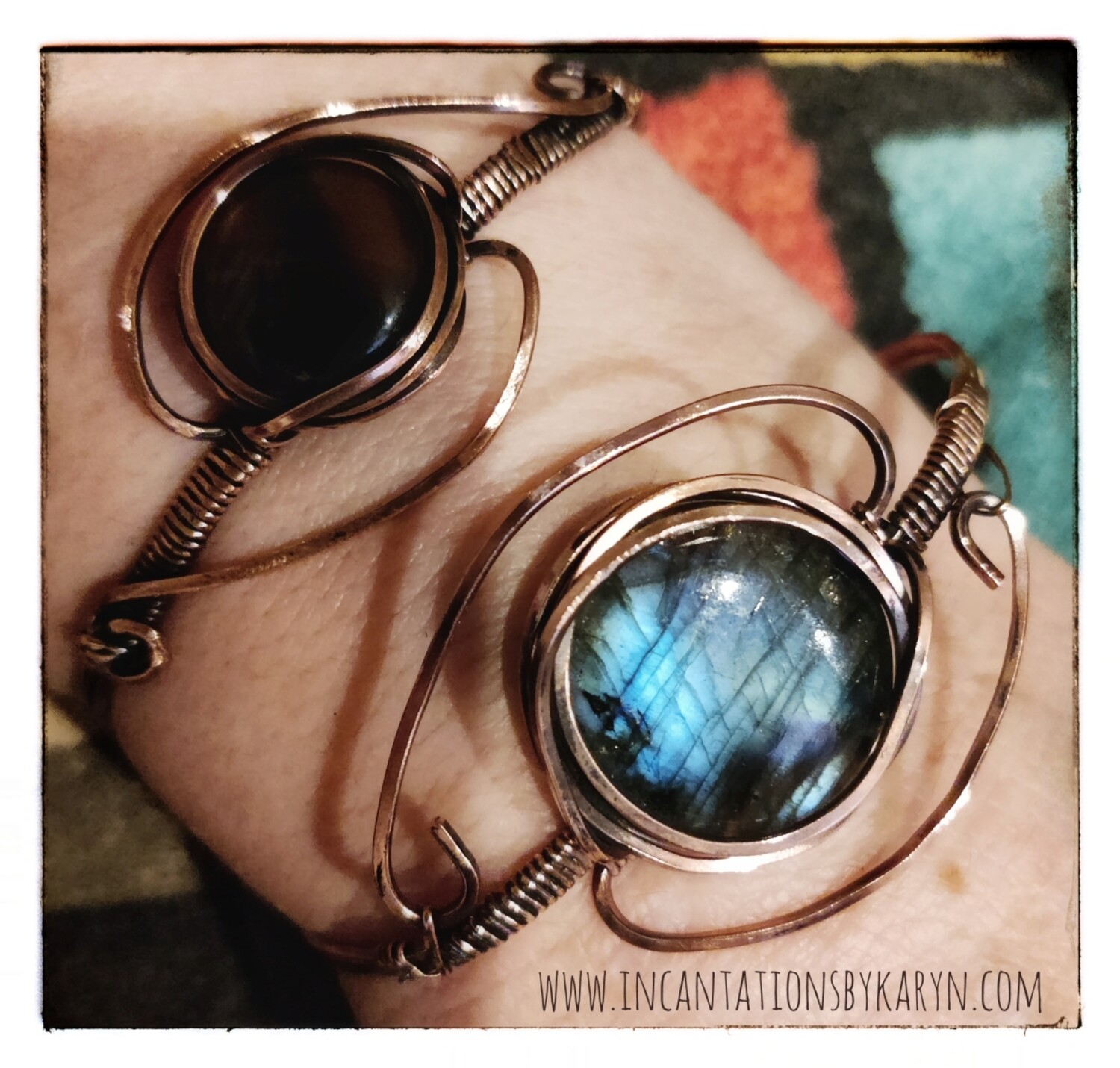 Copper Cabochon Cuffs (Lg)