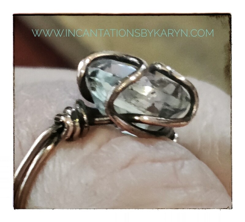 White tourmaline copper ring (sz 8.5)