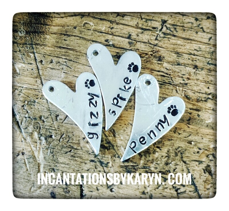 Handstamped Pet Tags
