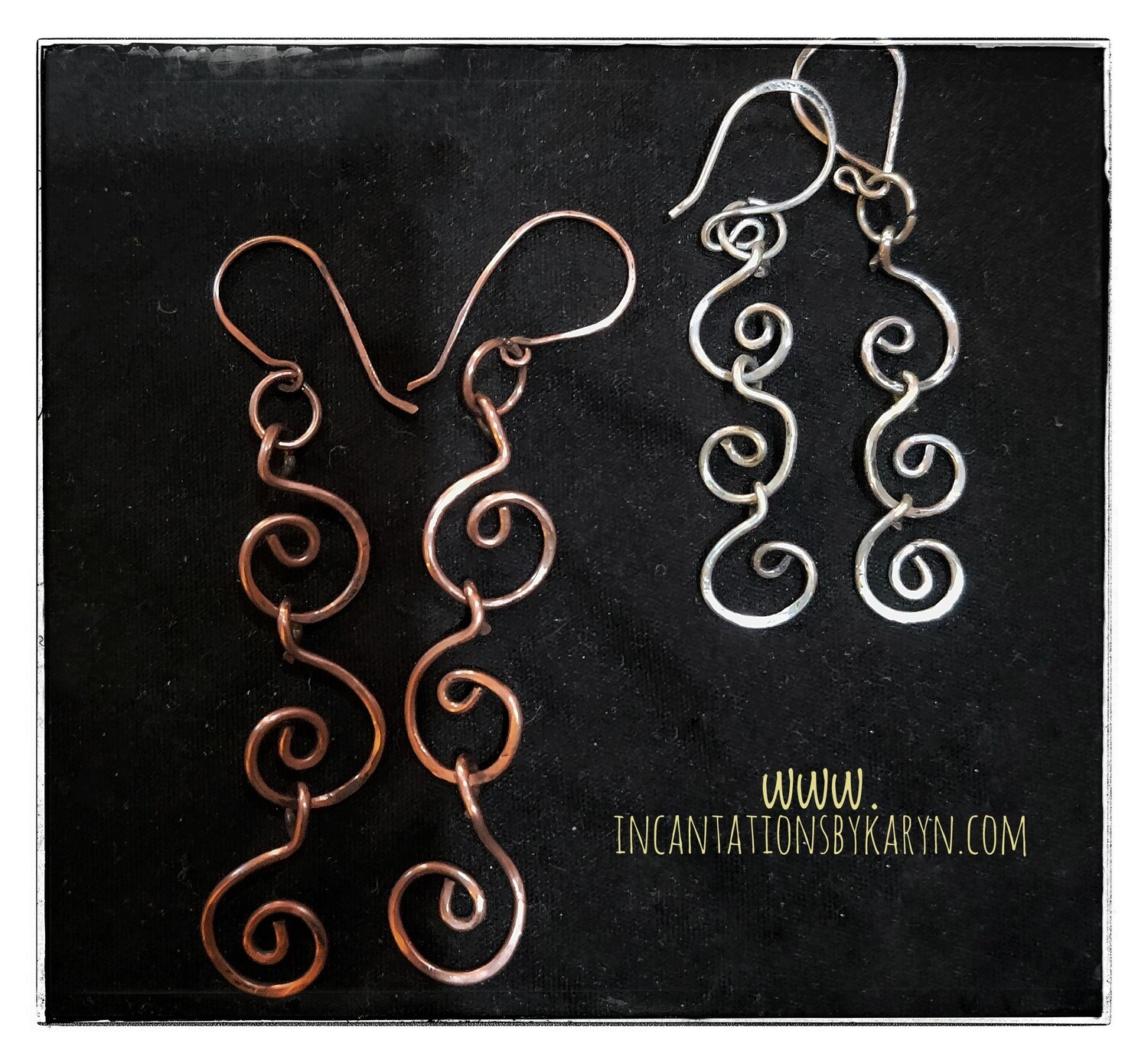 Hanging waves earrings
