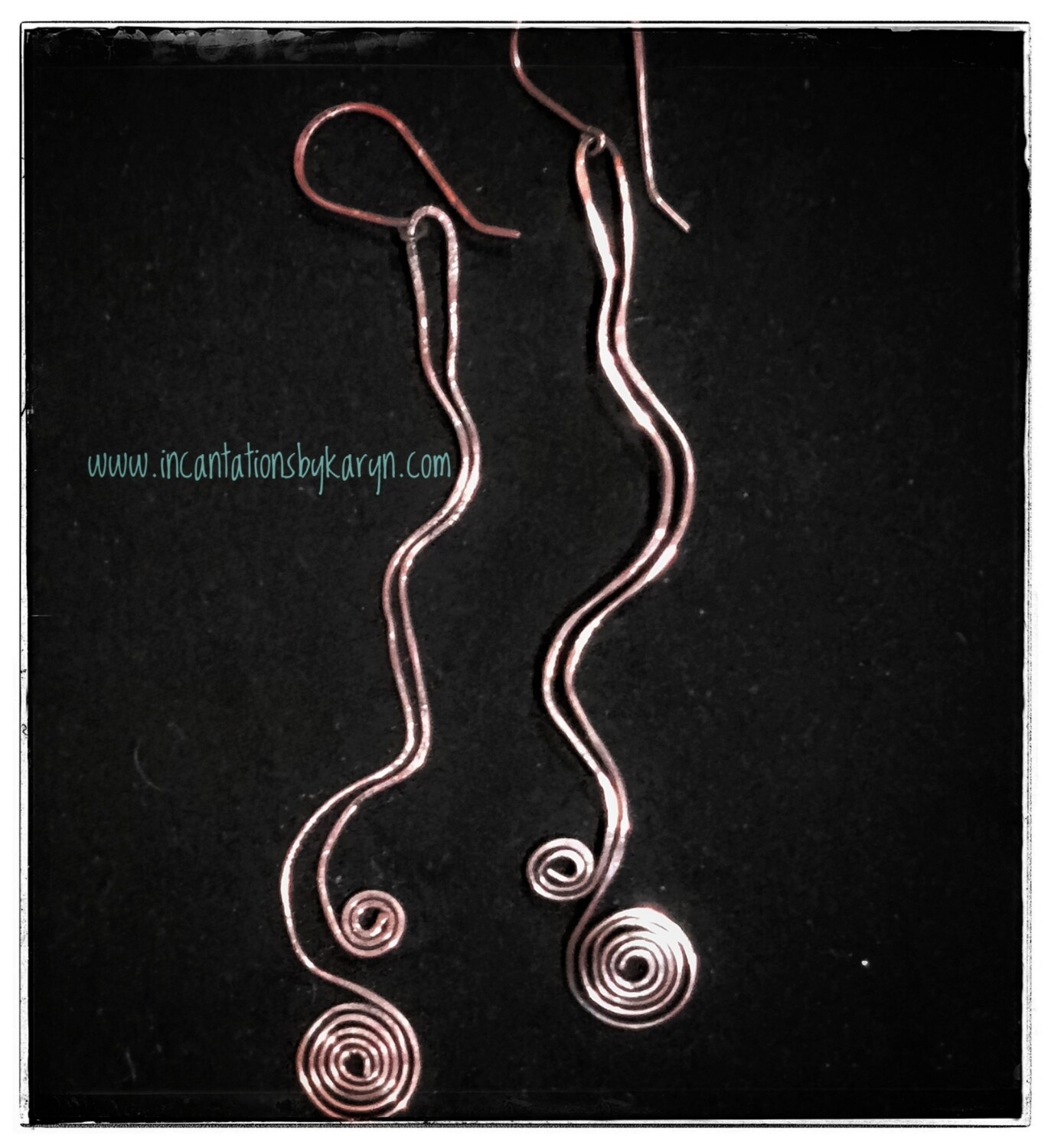 Fluent wave copper or sterling earrings