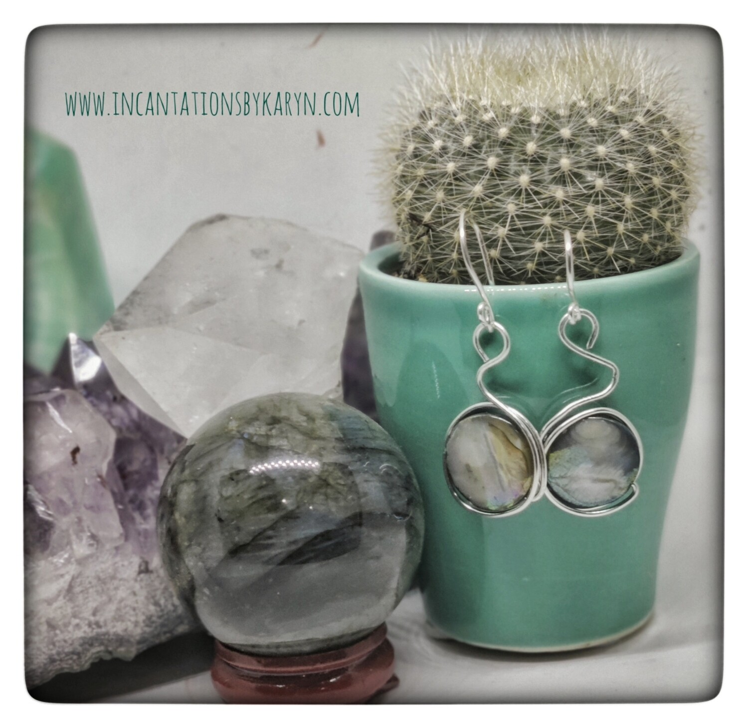 Shimmery Riverstone Sterling Earrings