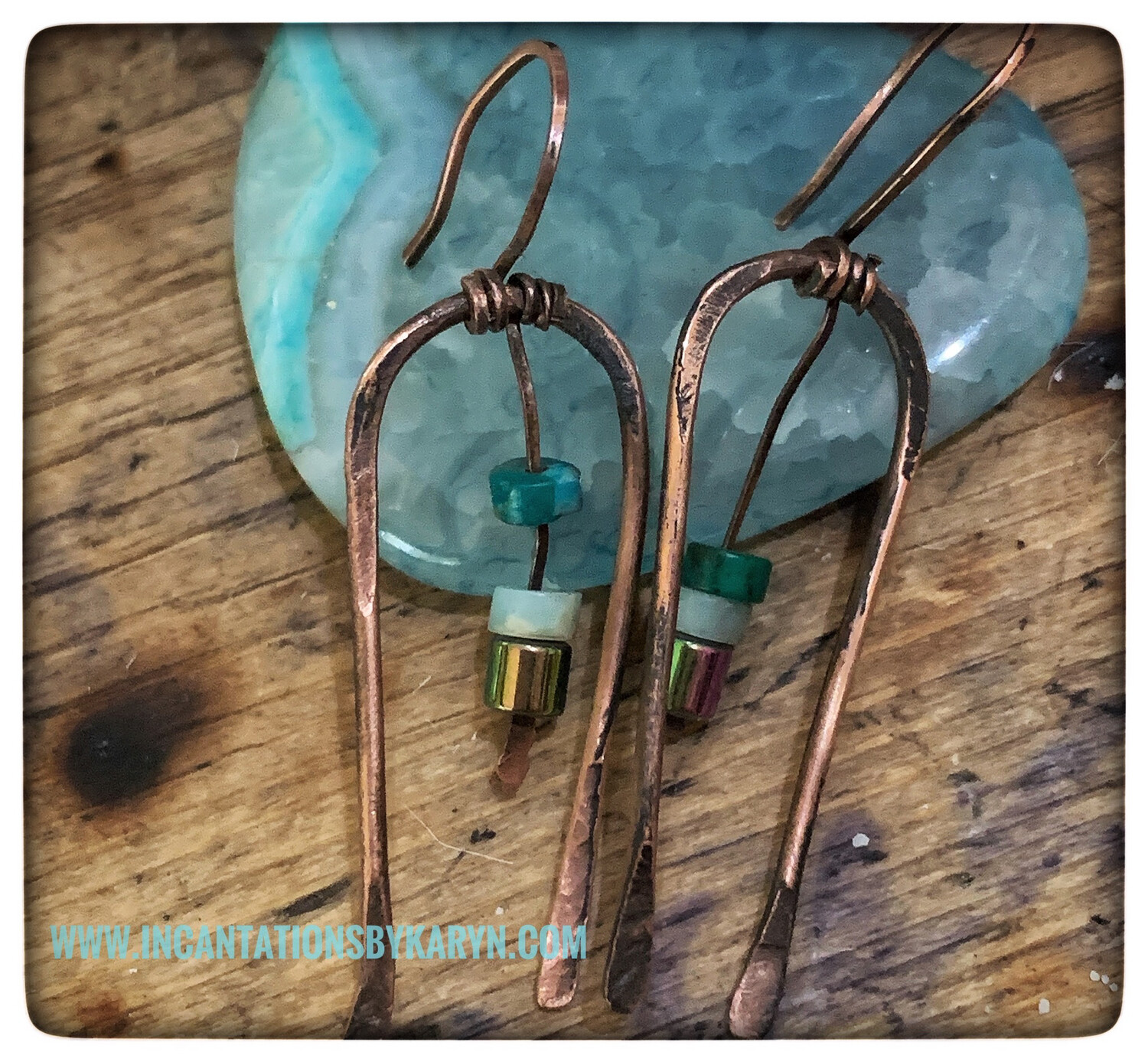 Copper Horseshoe Earrings