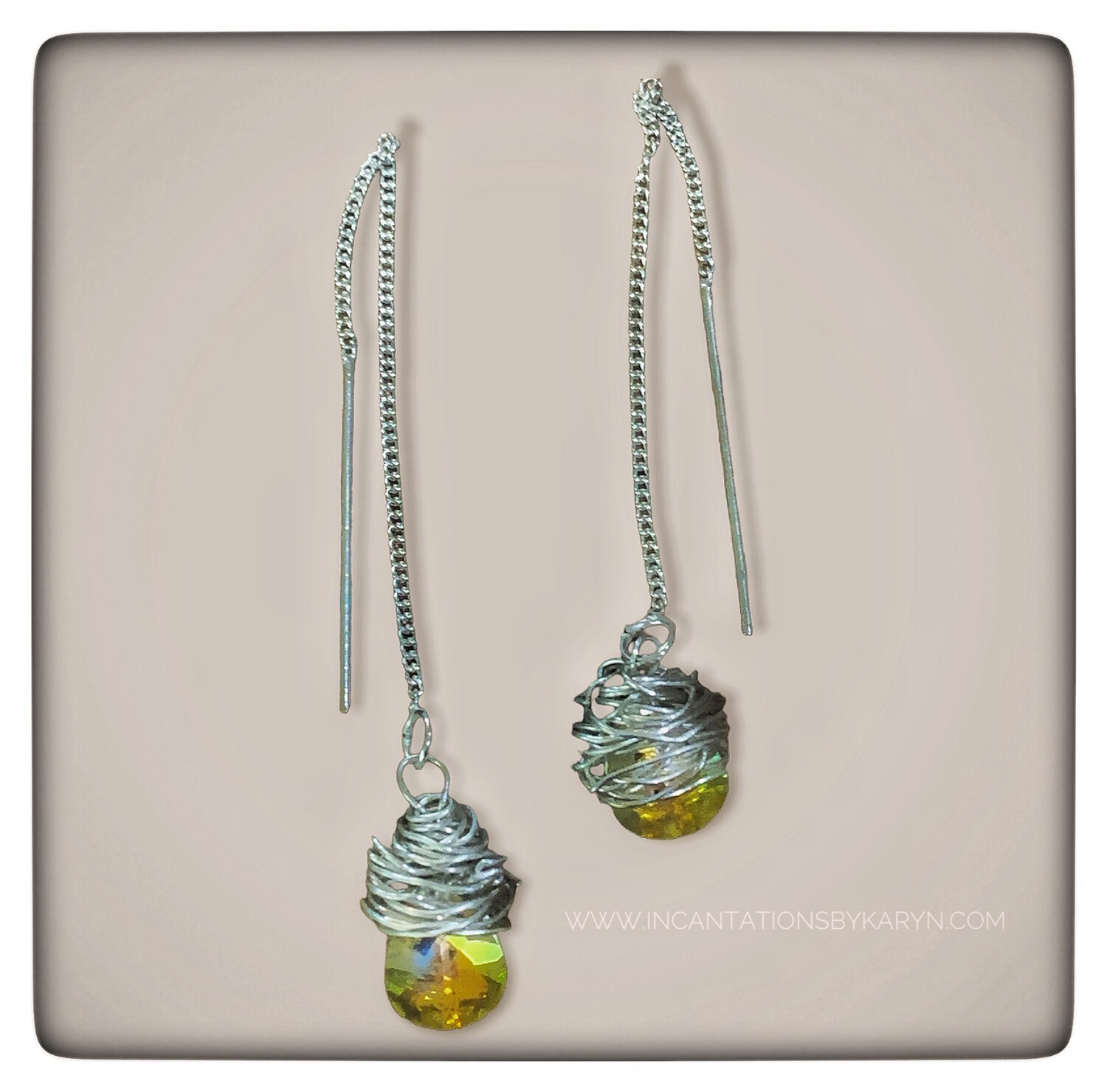 Swarovski Crystals Threader Earrings