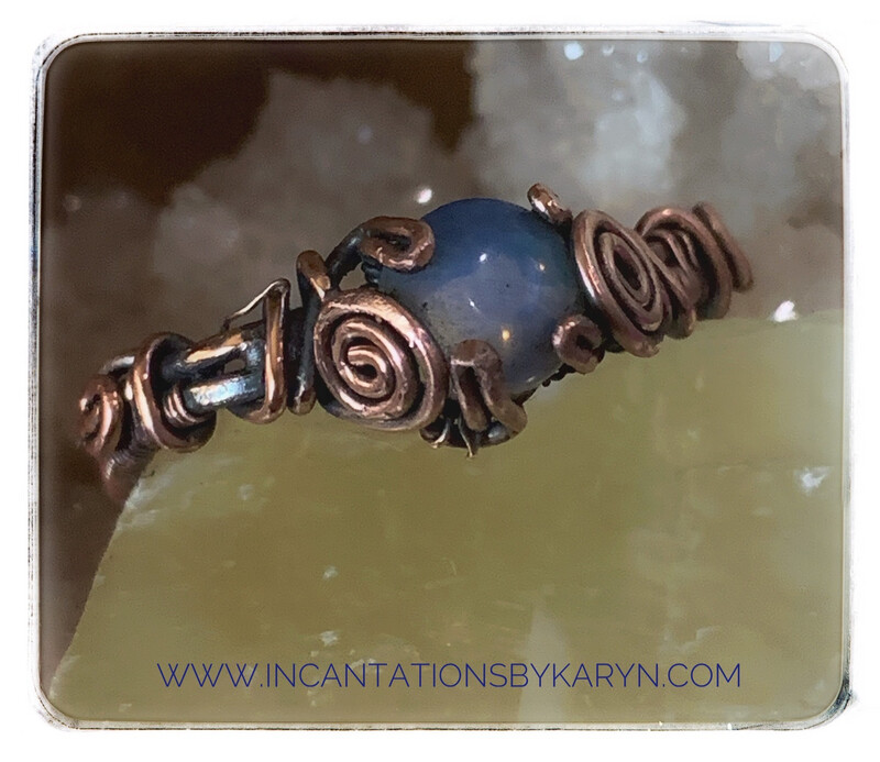 Moonstone &amp; Genuine Copper Prong Ring
