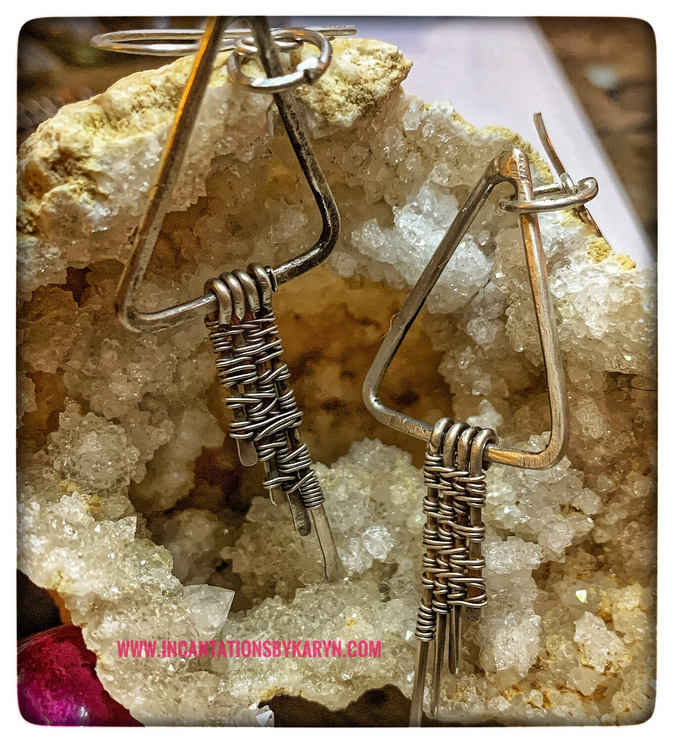 Sterling Silver Wrapped &amp; Woven Earrings