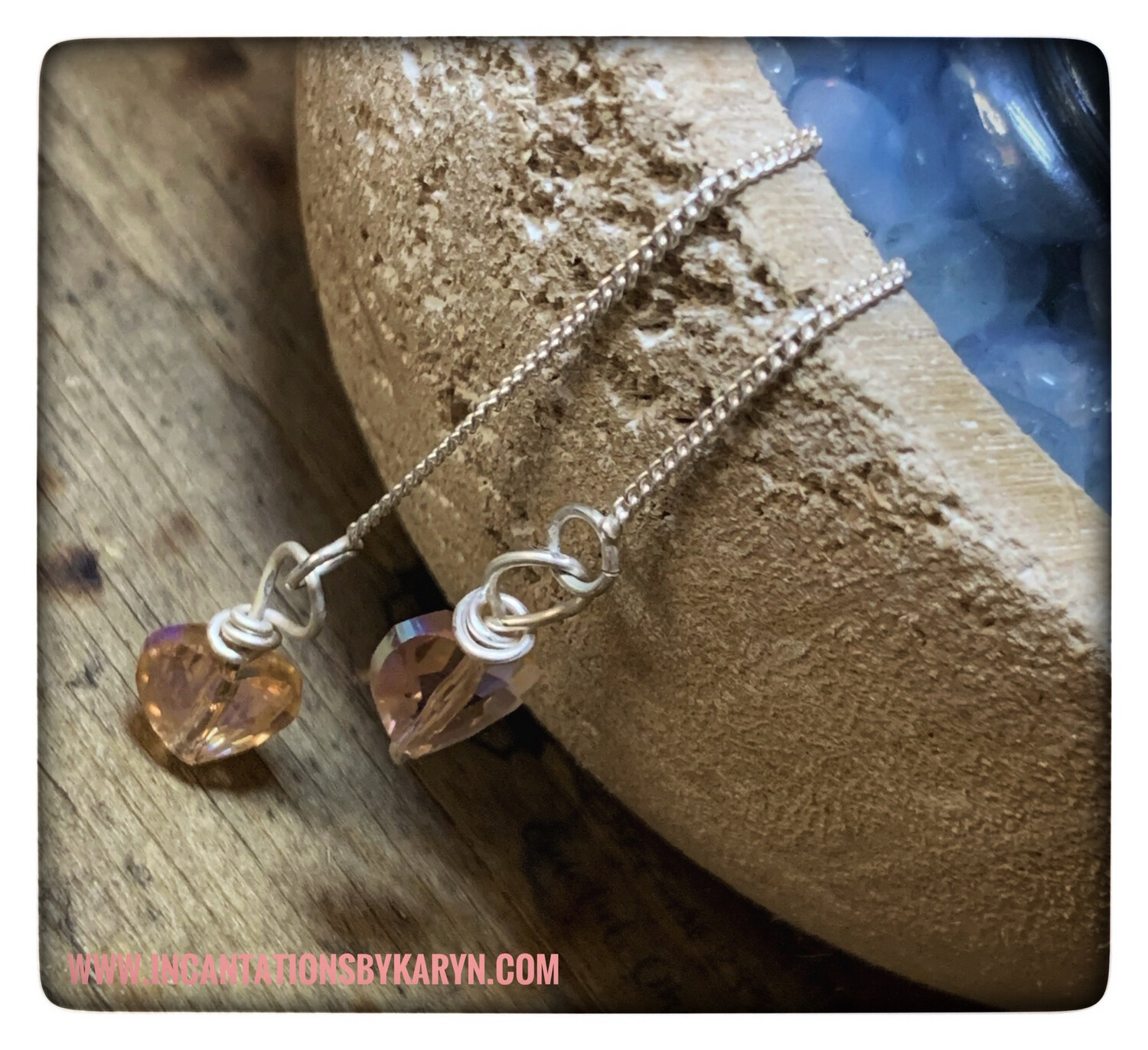 Swarovski Crystal Heart Earrings (pull through style)