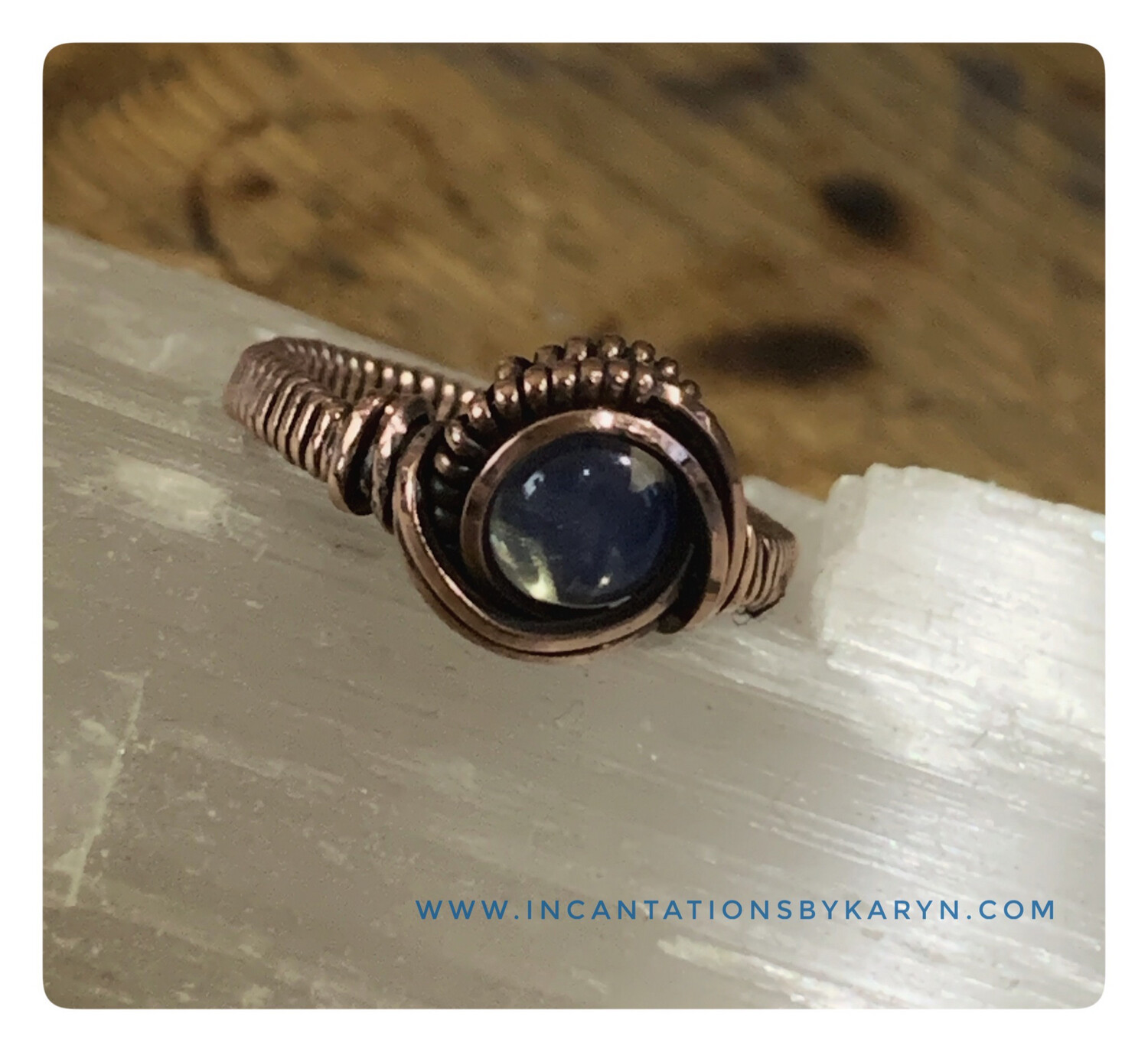 Blue Moonstone Copper Ring (sz6)