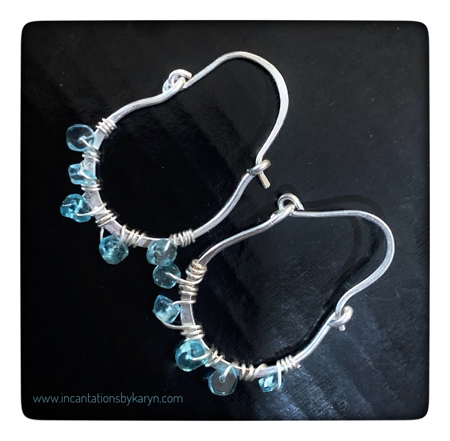 Apatite and sterling silver earrings 