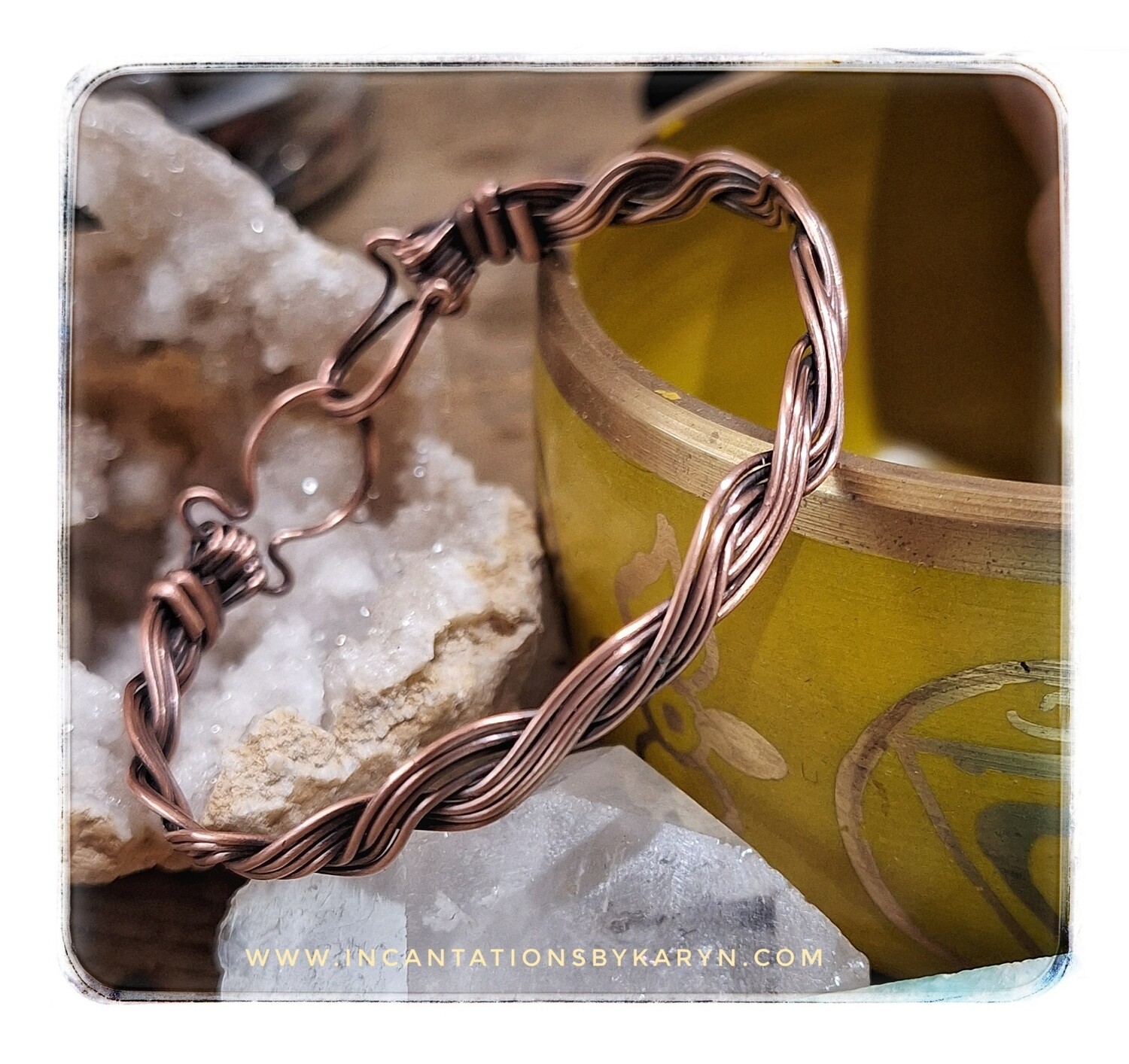 Copper braided bracelet