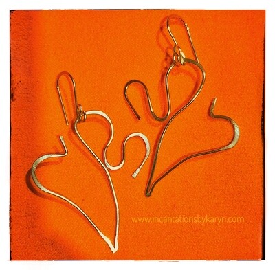 Double heart 14k gold fill earrings