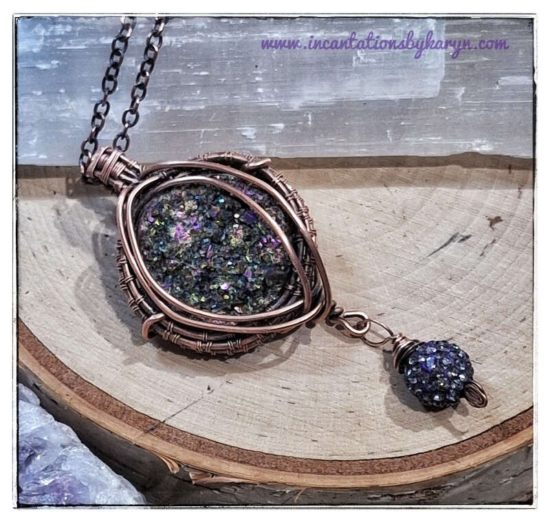 Druzy Stone Copper Pendant