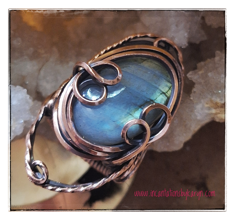 Laborodite and copper ring
