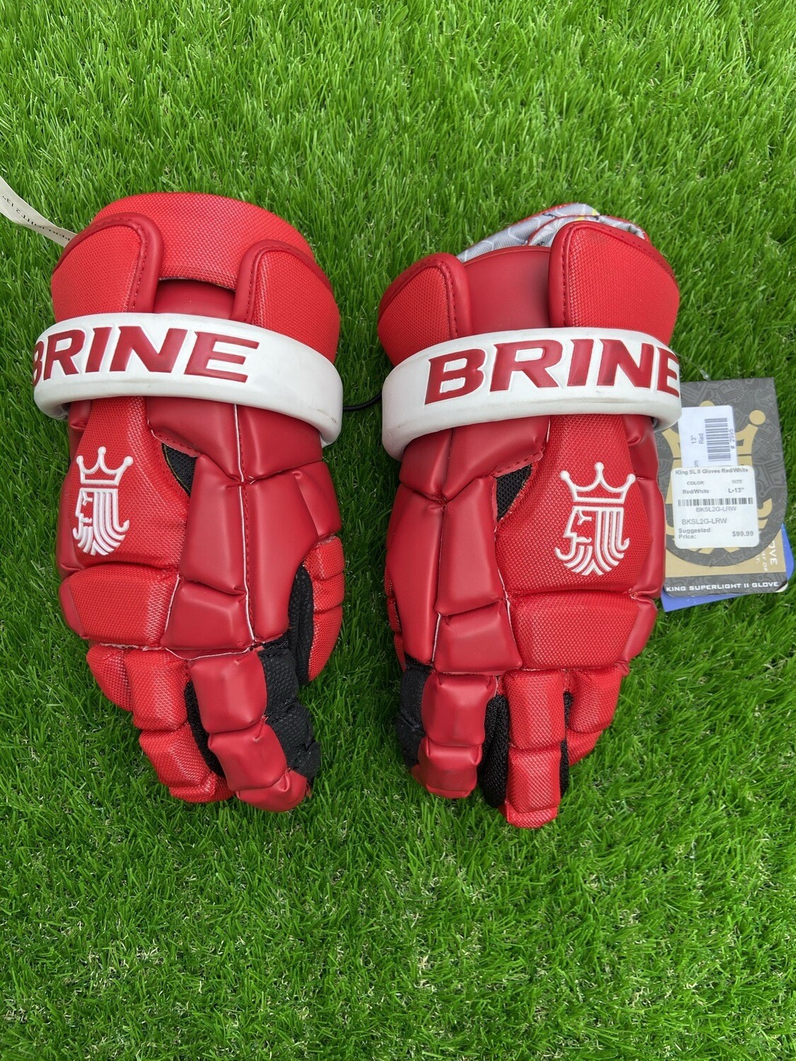 Brine King Superlight 2 Lacrosse Gloves - Red size 13