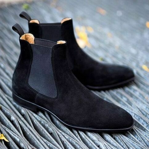 Black Suede Chelsea Boots