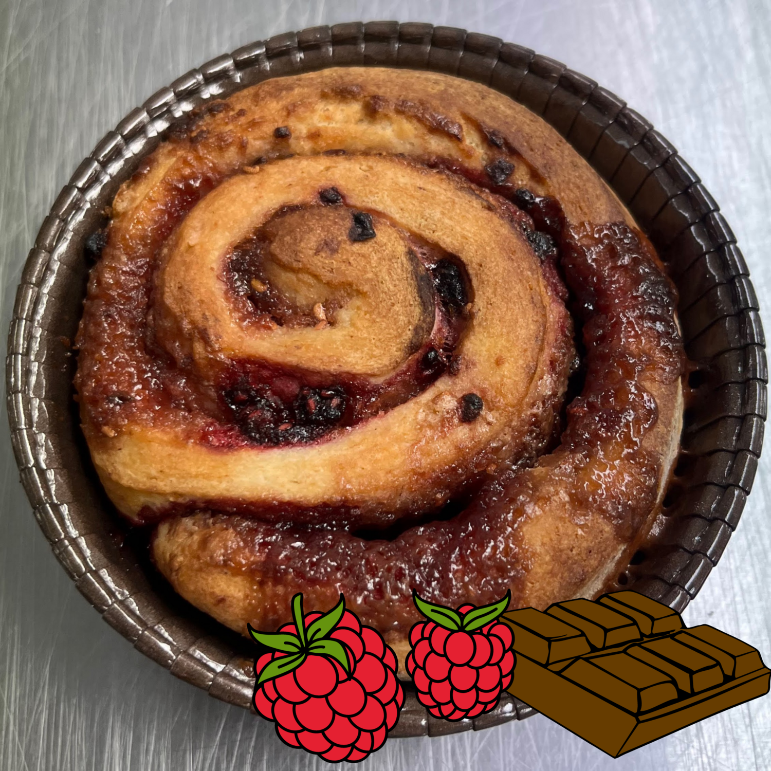 Chocolate Raspberry Sweet Roll - Individual Chocolate Raspberry Sweet Roll - Individual