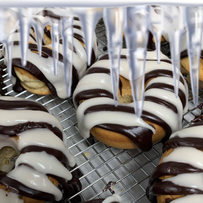 Frozen Zebra Frosted Cake Donuts (Individual)