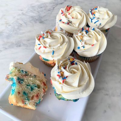 Red, White, and Blue Funfetti Cupcakes (Half Dozen) (DF Available) - July Special