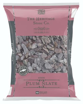 40mm Plum Slate Chippings - 20KG Bag