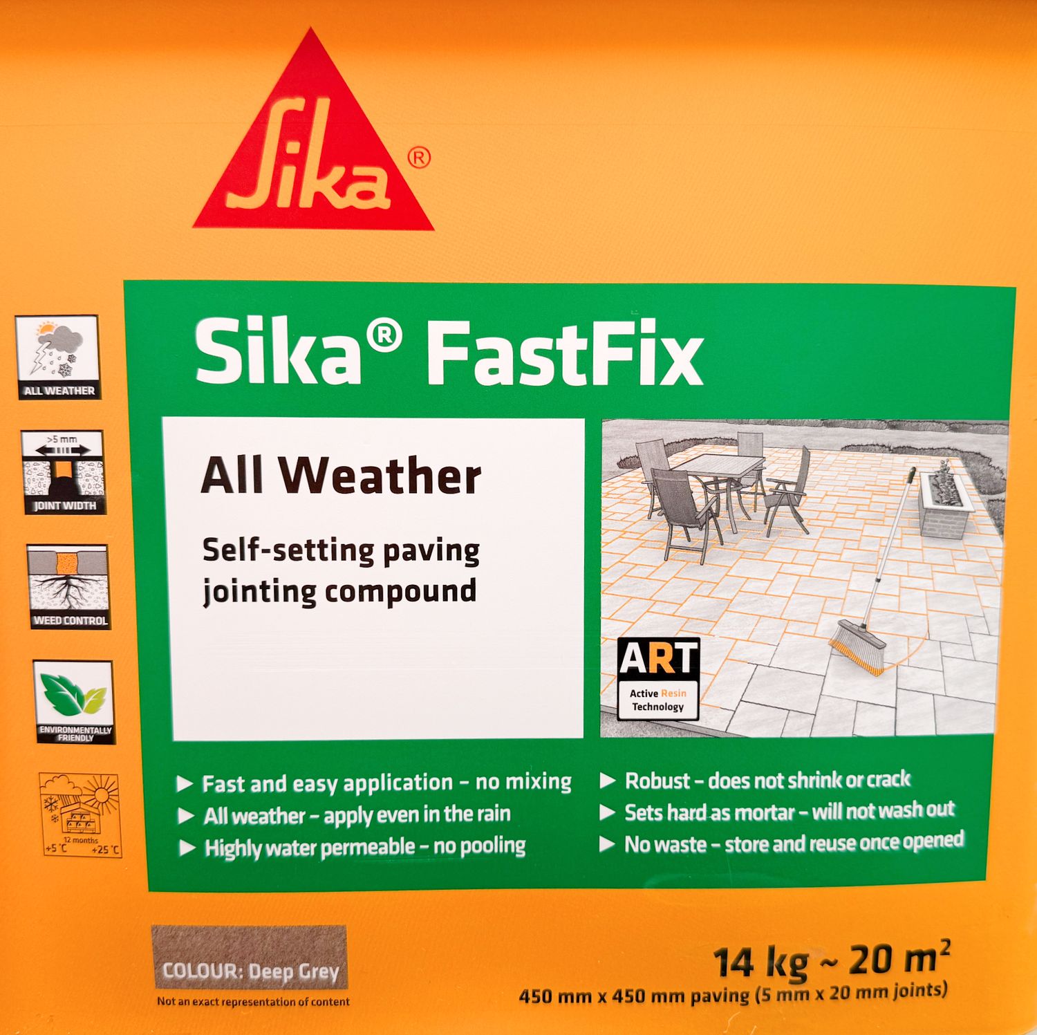 Sika FastFix Jointing Compound– Deep Grey (14KG Tub)