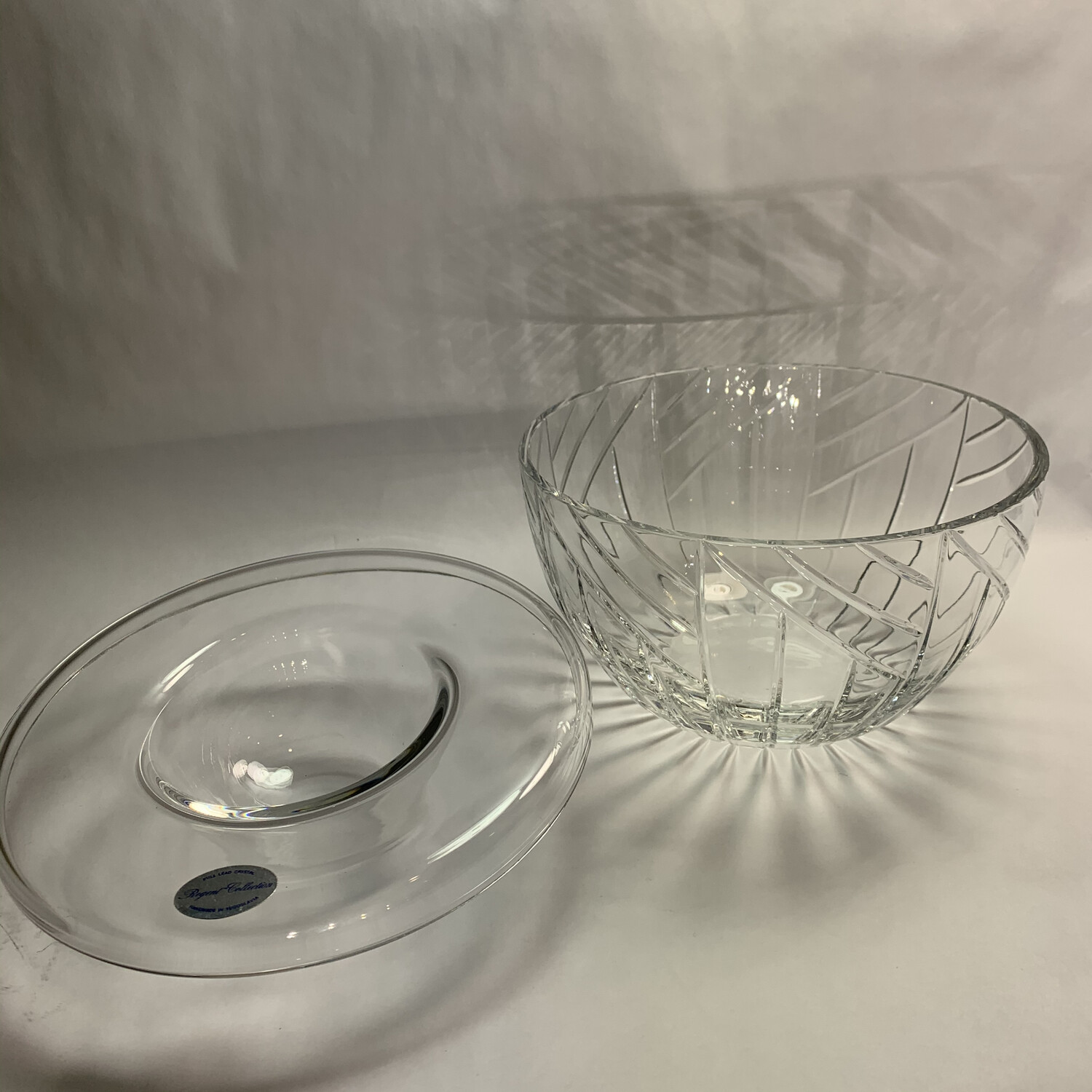 Rogaska Cut Crystal Bowl with Caviar Serving Concave Ice Lid Vintage Hand Made in Yugoslavia