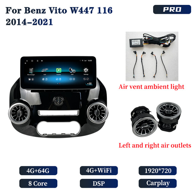 Android 12.3" Multimedia Player Carplay For Mercedes Vito 2014-2021