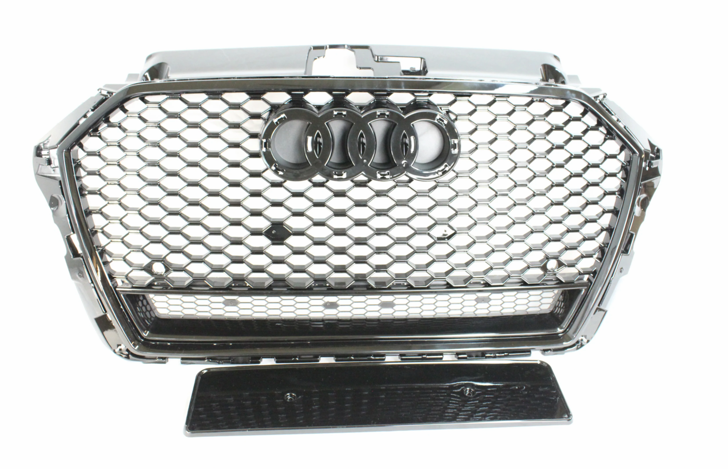 AUDI A3 S3 8V 2017-2020 ON ALL BLACK HONEYCOMB GRILLE AUDI A3 S3 8V 2017-2020 ON ALL BLACK HONEYCOMB GRILLE