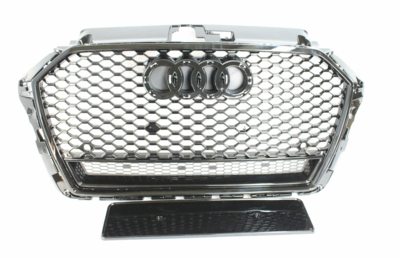 AUDI A3 S3 8V 2017-2020 ON ALL BLACK HONEYCOMB GRILLE AUDI A3 S3 8V 2017-2020 ON ALL BLACK HONEYCOMB GRILLE